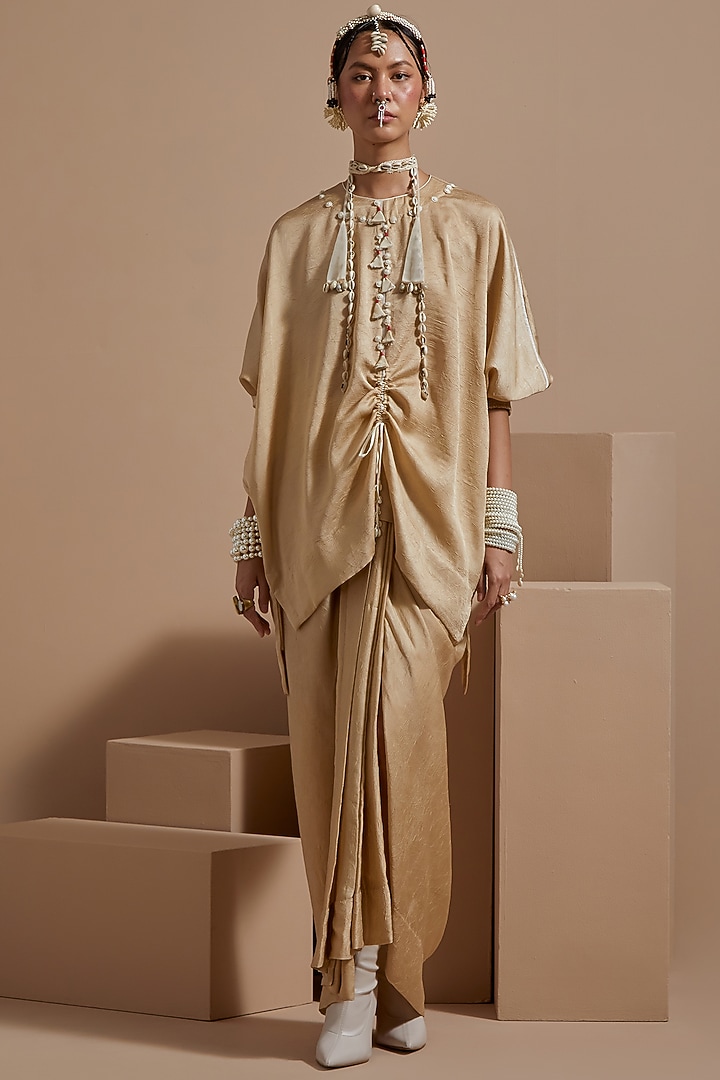 Multi-Colored Sheer Silk Resham Embroidered Jacket Set by ASEEM KAPOOR at Pernia's Pop Up Shop