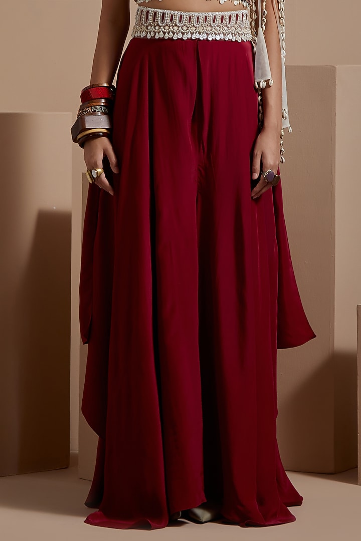 Multi-Colored Sheer Silk Resham Embroidered Jacket Set by ASEEM KAPOOR at Pernia's Pop Up Shop