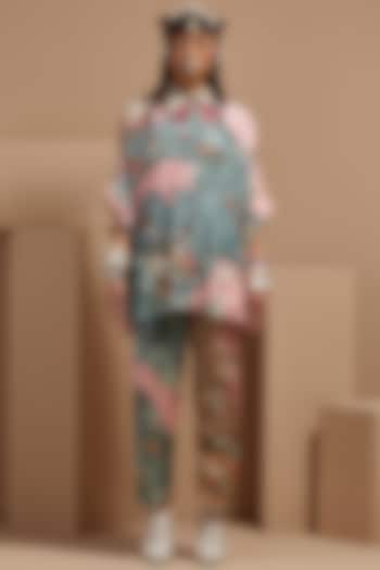 Multi-Colored Natural Crepe Printed Shirt by ASEEM KAPOOR at Pernia's Pop Up Shop