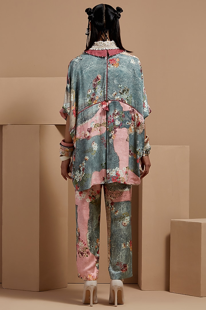 Multi-Colored Natural Crepe Printed Shirt by ASEEM KAPOOR at Pernia's Pop Up Shop