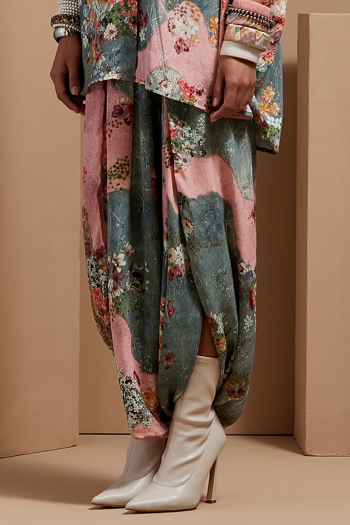 Multi-Colored Natural Crepe Printed Co-Ord Set by ASEEM KAPOOR at Pernia's Pop Up Shop