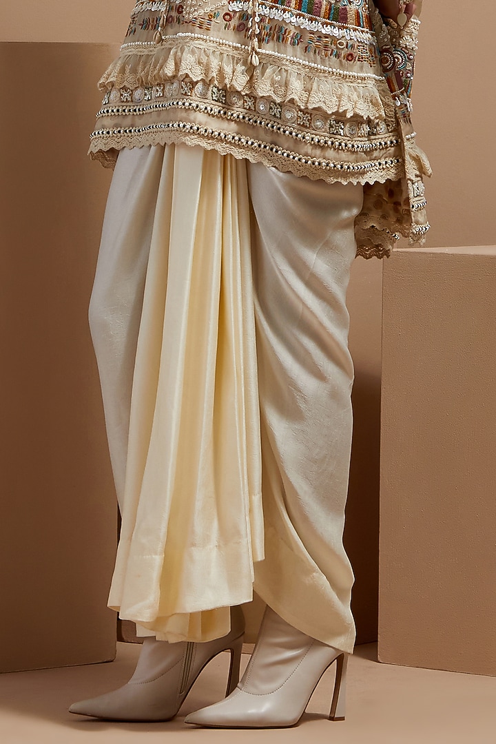 Multi-Colored Organza Resham Thread Embroidered Kurta Set by ASEEM KAPOOR at Pernia's Pop Up Shop