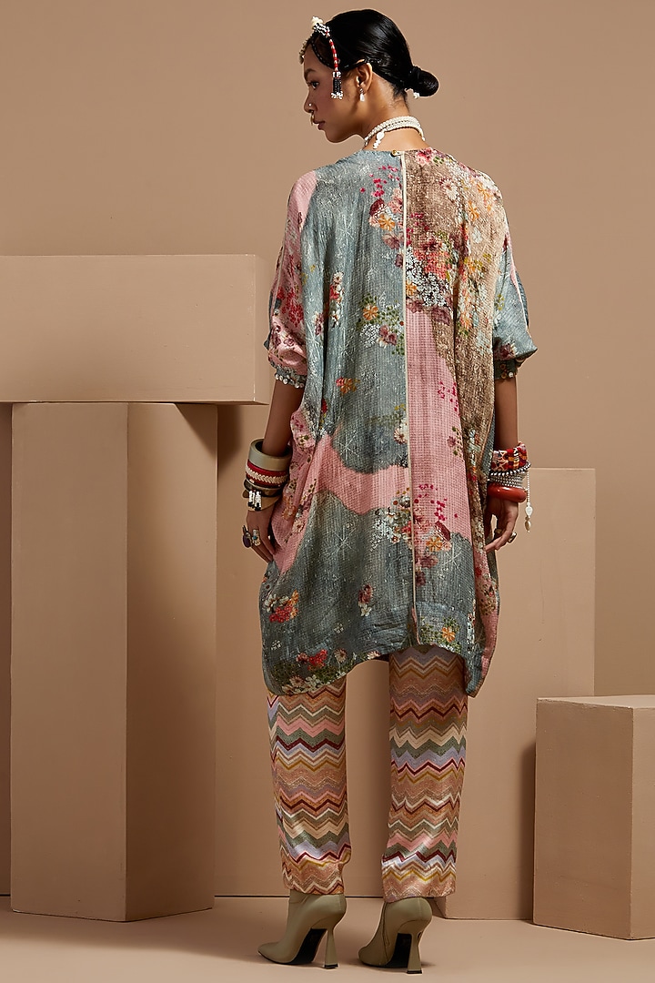 Multi-Colored Viscose Cotton Voile Printed Tunic Set by ASEEM KAPOOR at Pernia's Pop Up Shop