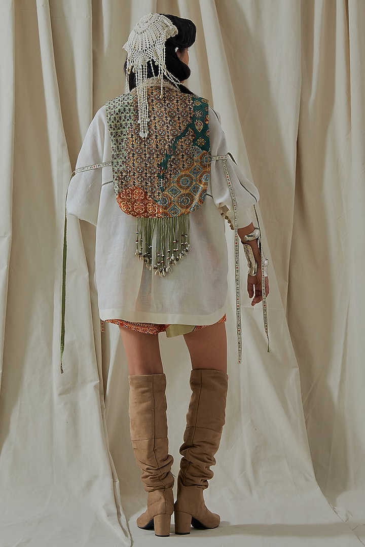 Multi-Colored Slub Satin Printed Co-Ord Set by ASEEM KAPOOR at Pernia's Pop Up Shop