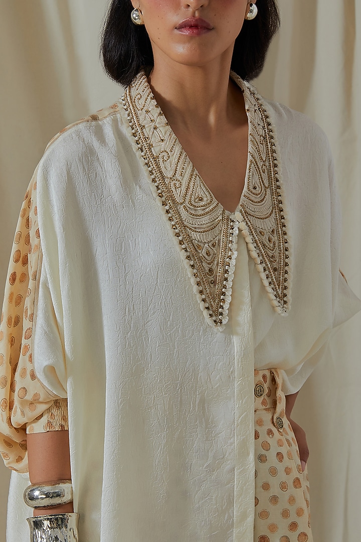 Mogra White Mushroom Twill Printed Co-Ord Set by ASEEM KAPOOR at Pernia's Pop Up Shop