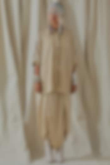Ecru Tashan Silk Tassel Work Textured Shirt by ASEEM KAPOOR at Pernia's Pop Up Shop