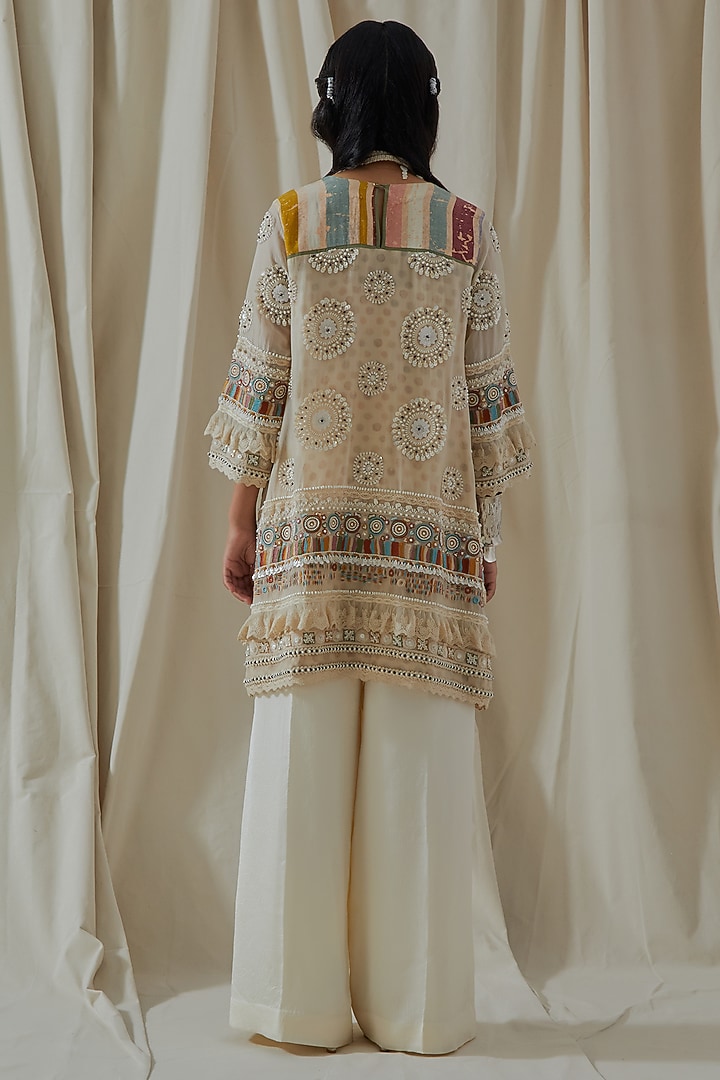 Mogra White Organza Resham Thread Embroidered Kurta Set by ASEEM KAPOOR at Pernia's Pop Up Shop