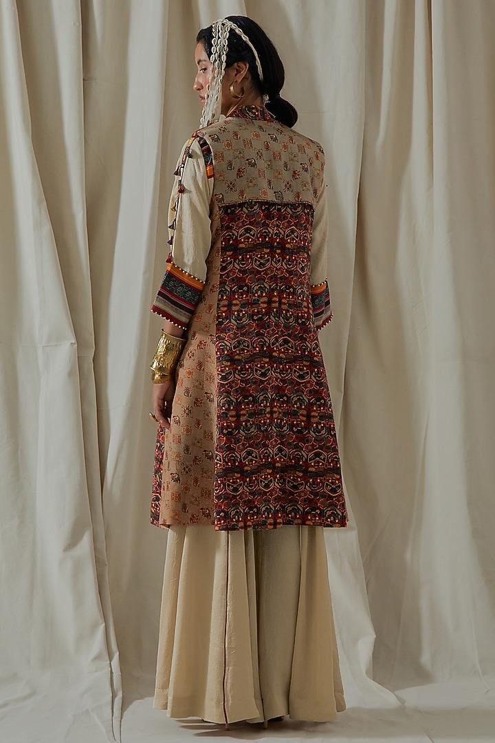 Ecru Tashan Silk Embroidered Bridal Sharara Set by ASEEM KAPOOR at Pernia's Pop Up Shop