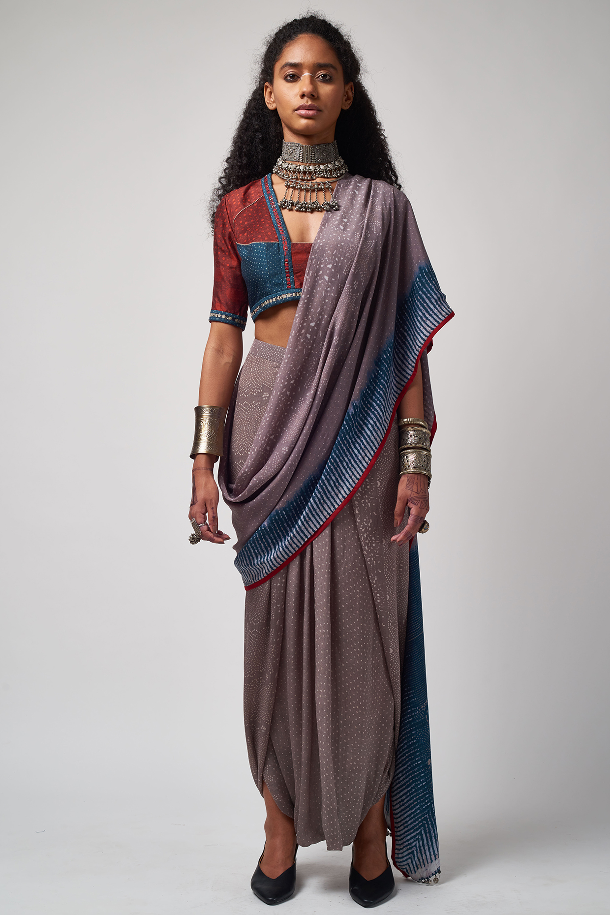 Neel & Sindoori Printed Textured Blouse by ASEEM KAPOOR at Pernia's Pop Up Shop