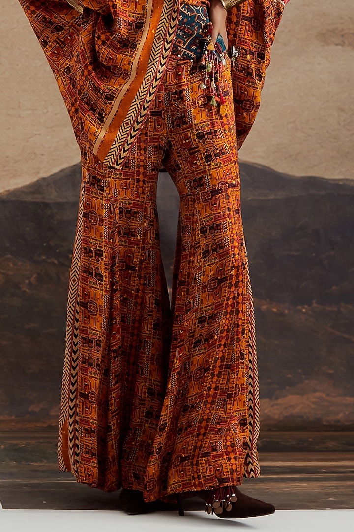 Topaz Yellow Modal Satin Printed Wedding Sharara Set by ASEEM KAPOOR at Pernia's Pop Up Shop