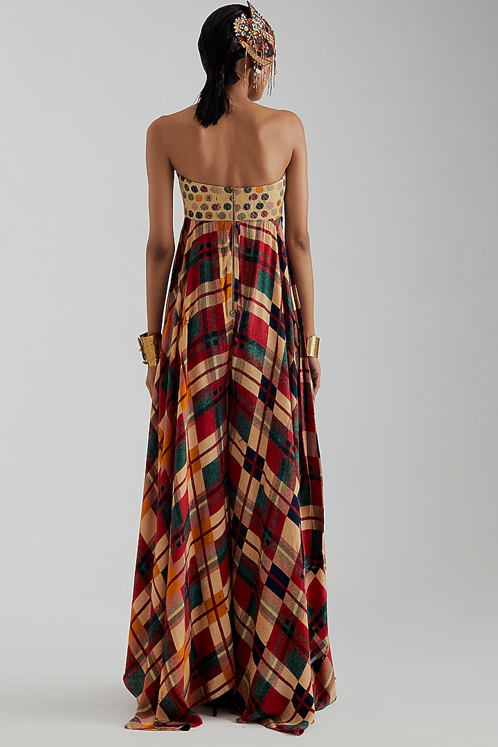 Multi-Colored Natural Crepe Beaded Embroidered Tube Jumpsuit by ASEEM KAPOOR at Pernia's Pop Up Shop