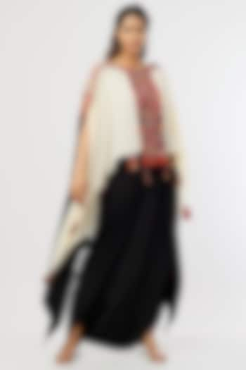 Black Draped Pant Set In Sequins Georgette by ASEEM KAPOOR at Pernia's Pop Up Shop