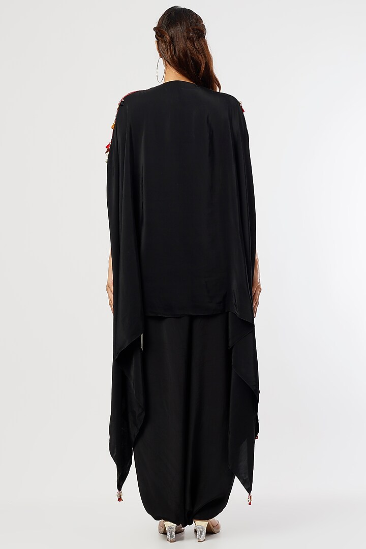 Black Draped Pant Set In Sequins Georgette by ASEEM KAPOOR at Pernia's Pop Up Shop