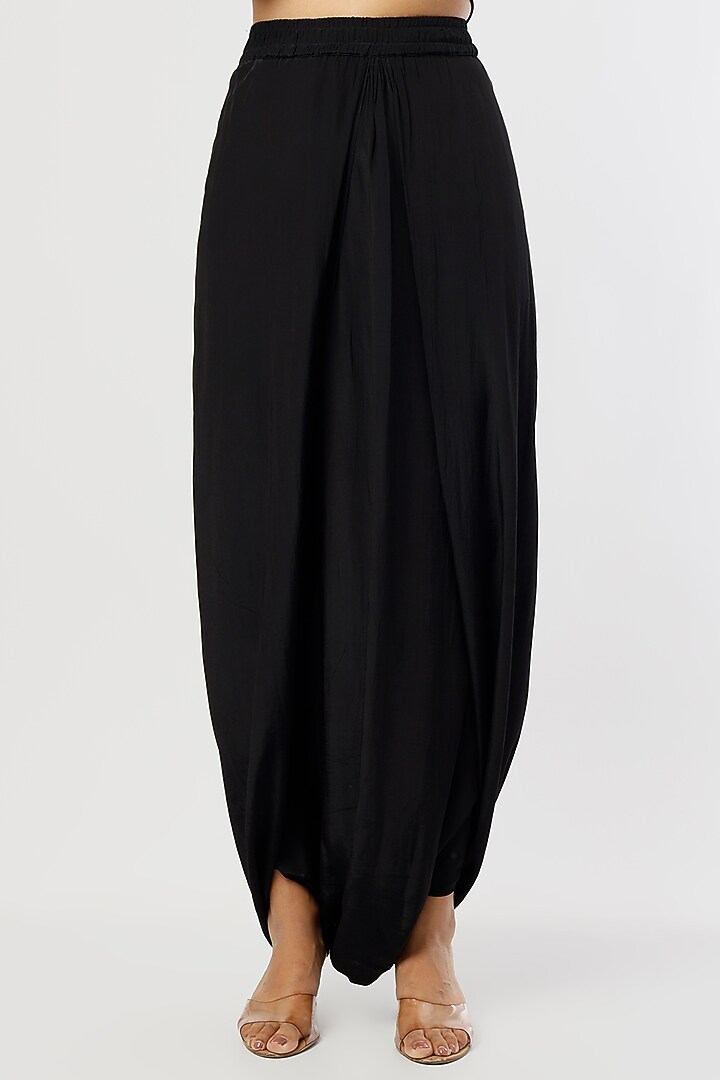 Black Draped Pant Set In Sequins Georgette by ASEEM KAPOOR at Pernia's Pop Up Shop