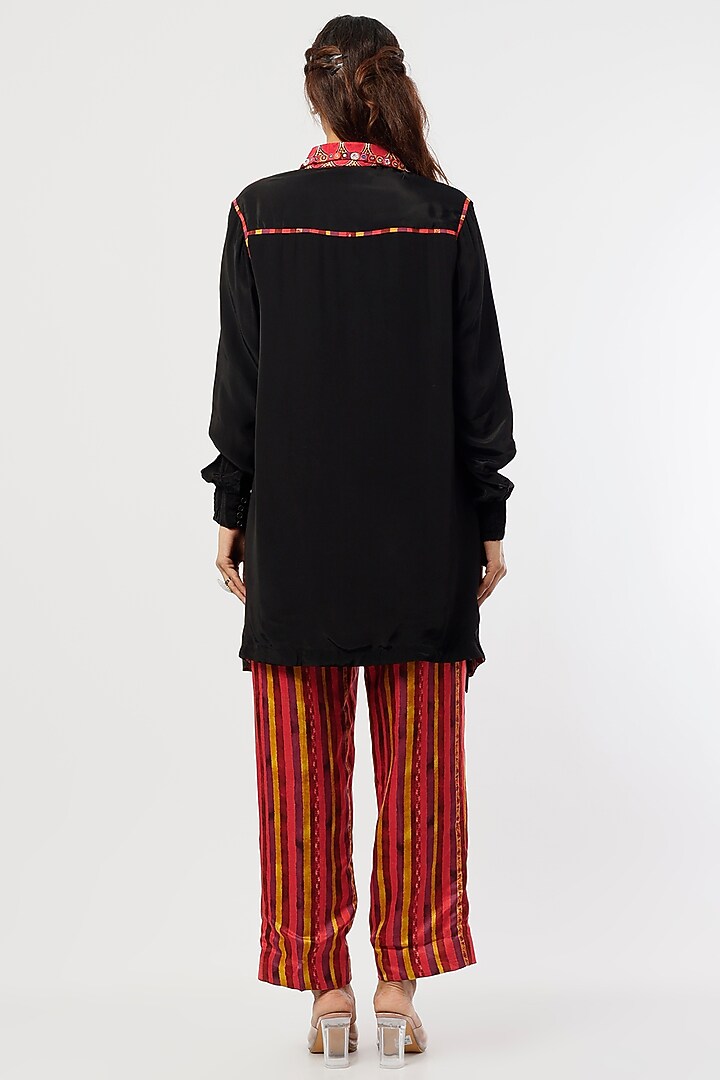 Red Striped Straight Pant Set by ASEEM KAPOOR at Pernia's Pop Up Shop