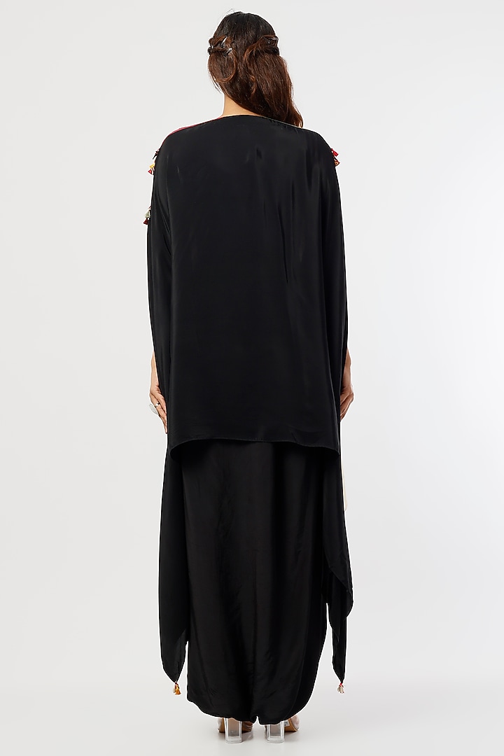 Black Sequins Georgette Draped Pant Set by ASEEM KAPOOR at Pernia's Pop Up Shop