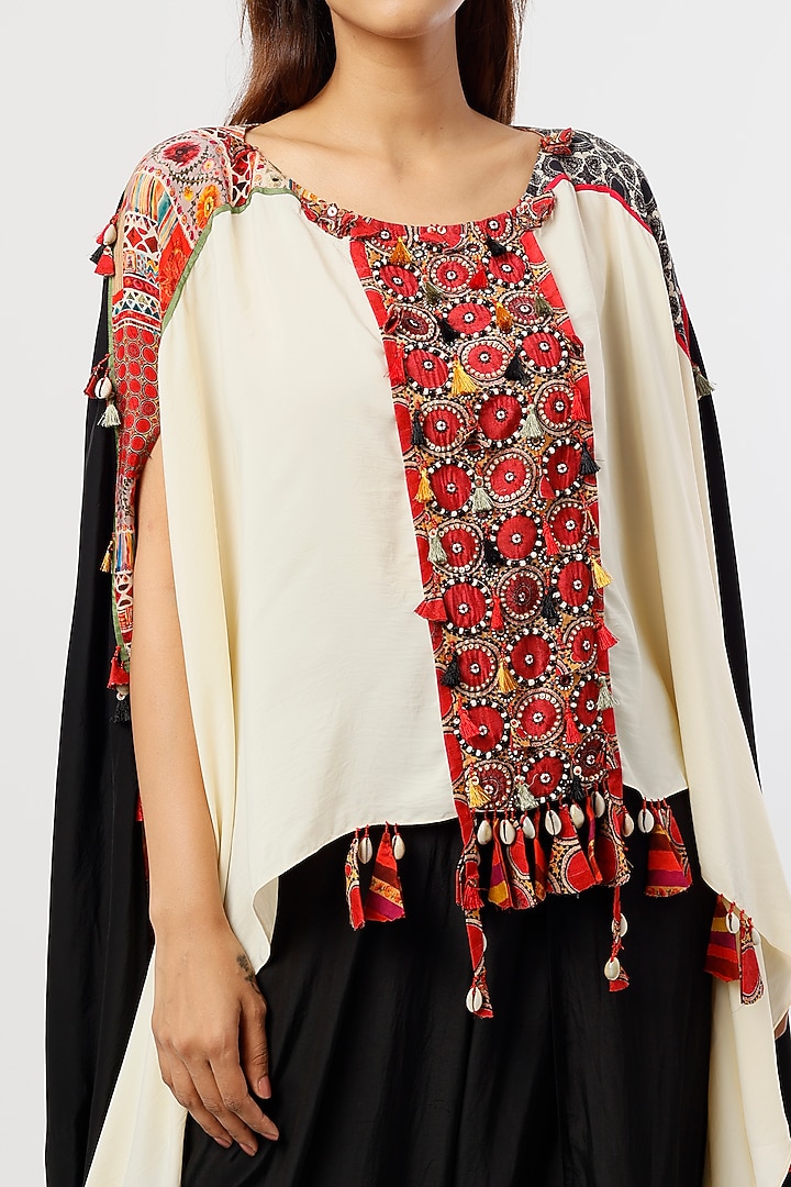 Black Sequins Georgette Draped Pant Set by ASEEM KAPOOR at Pernia's Pop Up Shop