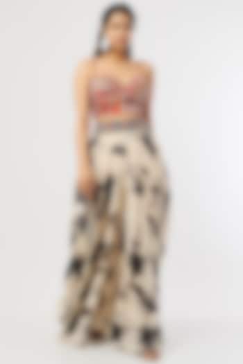 Red Tie-Dyed Chakra Skirt Set by ASEEM KAPOOR at Pernia's Pop Up Shop