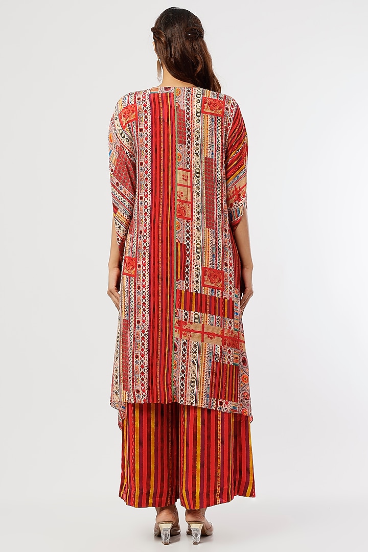 Red Printed Tunic Set by ASEEM KAPOOR at Pernia's Pop Up Shop