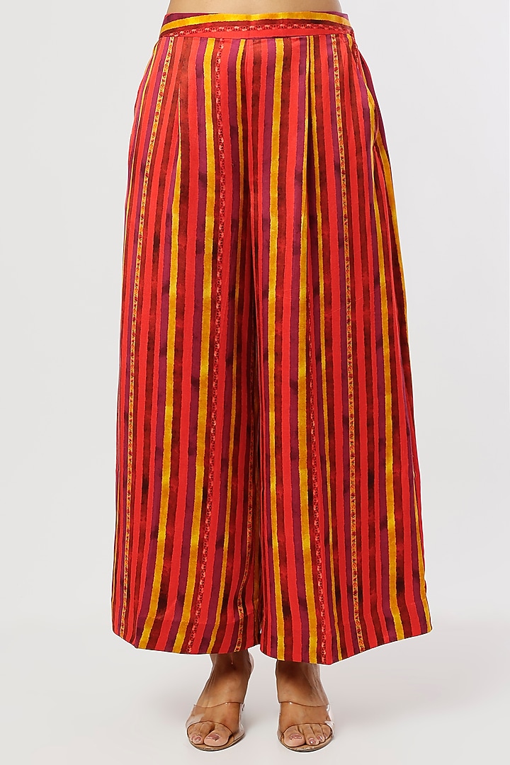 Red Printed Tunic Set by ASEEM KAPOOR at Pernia's Pop Up Shop