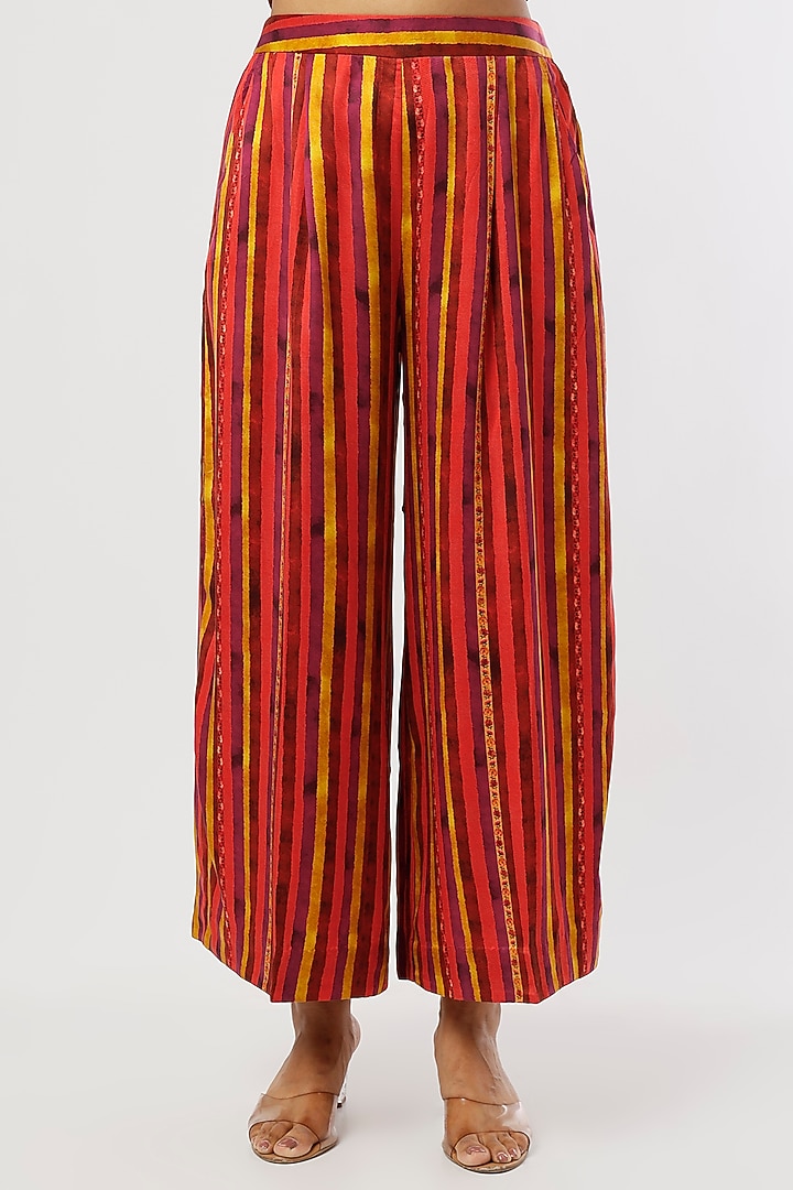 Red Pant Set In Mushroom Twill by ASEEM KAPOOR at Pernia's Pop Up Shop