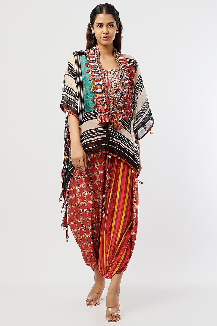 Multi-Colored Embroidered Dupatta Jacket by ASEEM KAPOOR at Pernia's Pop Up Shop