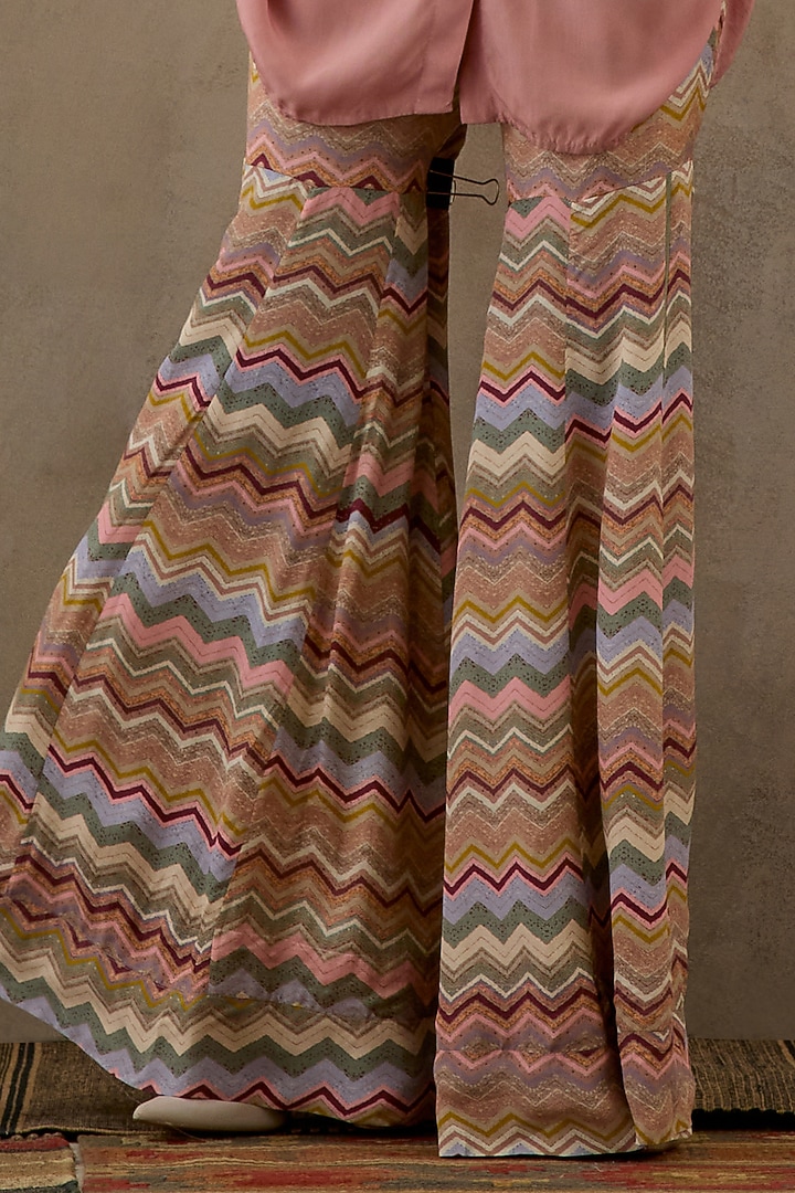 Multi-Colored Natural Crepe Printed Wedding Sharara Set by ASEEM KAPOOR at Pernia's Pop Up Shop