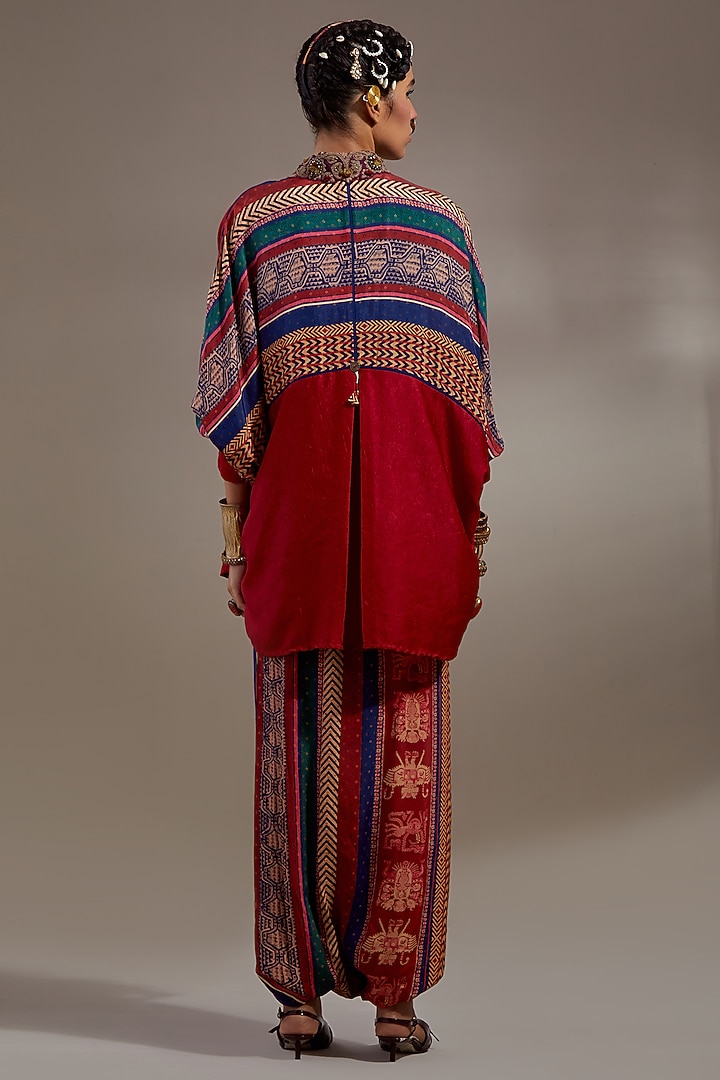 Sindoor-Colored Crushed Silk Co-Ord Set by ASEEM KAPOOR at Pernia's Pop Up Shop