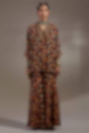 Jamuni-Colored Natural Crepe Printed Wedding Sharara Set by ASEEM KAPOOR at Pernia's Pop Up Shop