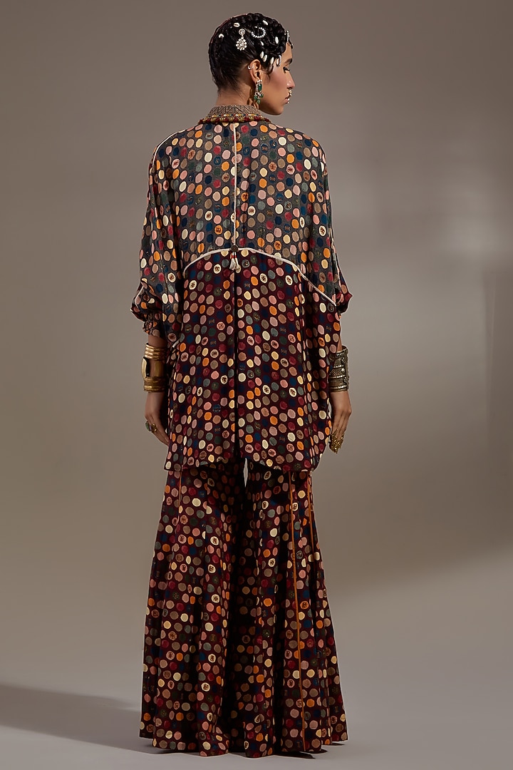 Jamuni-Colored Natural Crepe Printed Wedding Sharara Set by ASEEM KAPOOR at Pernia's Pop Up Shop