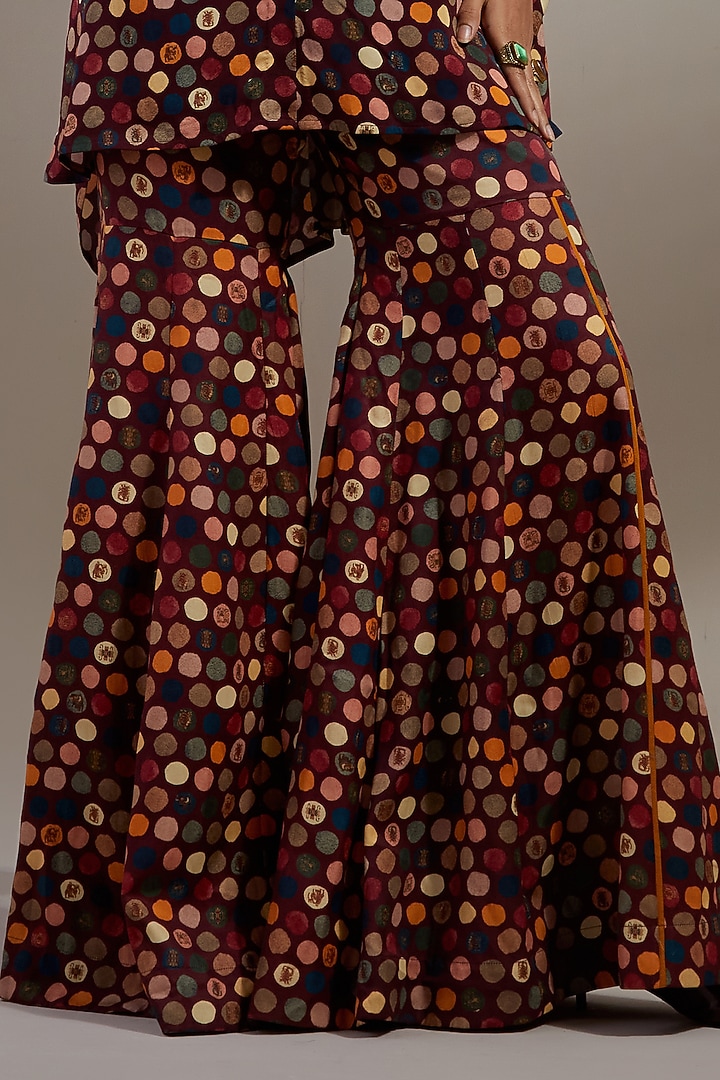 Jamuni-Colored Natural Crepe Printed Wedding Sharara Set by ASEEM KAPOOR at Pernia's Pop Up Shop