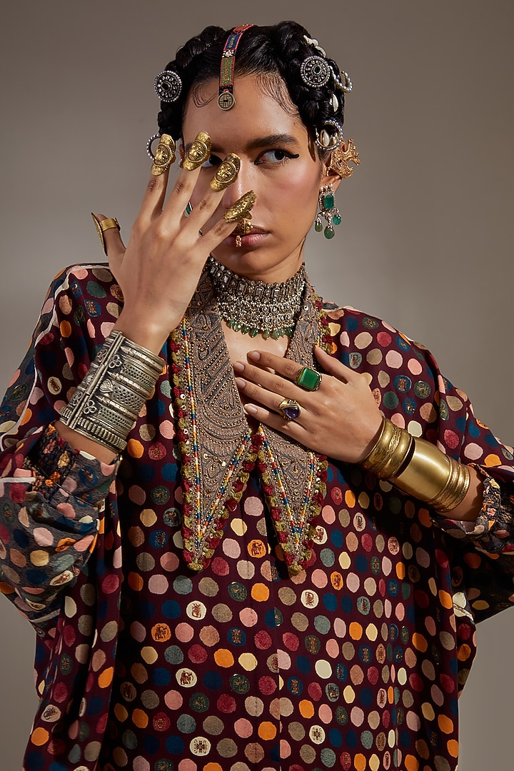 Jamuni-Colored Natural Crepe Printed Wedding Sharara Set by ASEEM KAPOOR at Pernia's Pop Up Shop