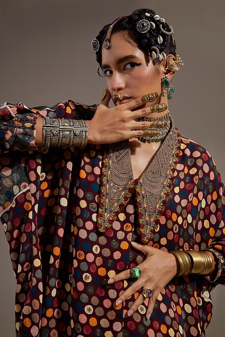 Jamuni-Colored Natural Crepe Printed Wedding Sharara Set by ASEEM KAPOOR at Pernia's Pop Up Shop