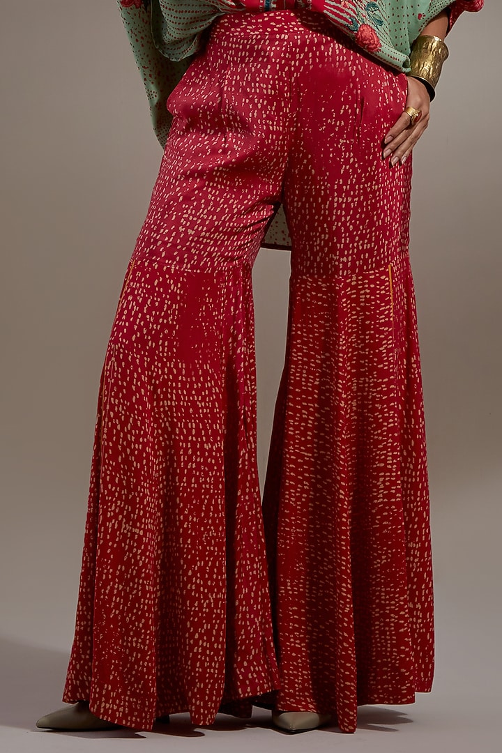 Ash Green Natural Crepe Printed Wedding Sharara Set by ASEEM KAPOOR at Pernia's Pop Up Shop