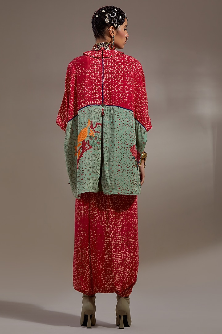 Ash Green Natural Crepe Printed Wedding Sharara Set by ASEEM KAPOOR at Pernia's Pop Up Shop