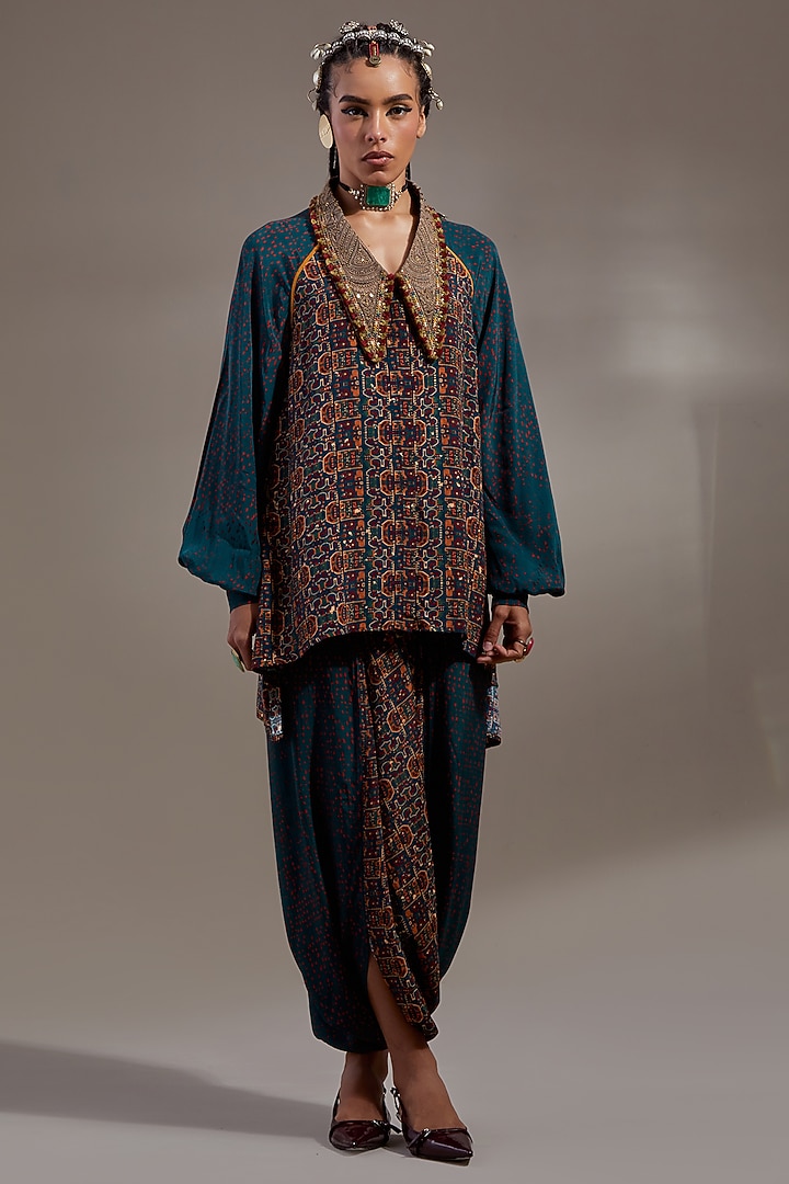 Green Natural Crepe Co-Ord Set by ASEEM KAPOOR at Pernia's Pop Up Shop