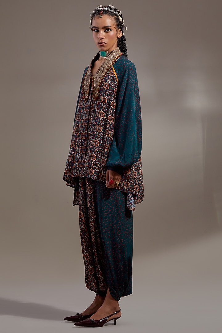 Green Natural Crepe Co-Ord Set by ASEEM KAPOOR at Pernia's Pop Up Shop