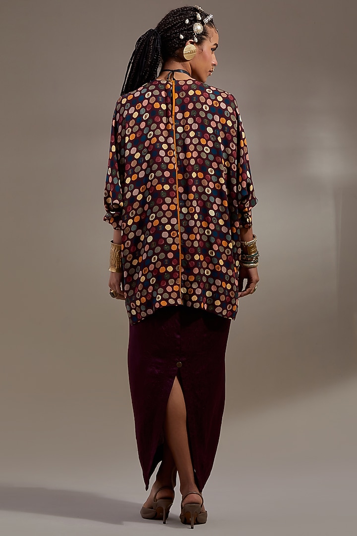 Jamuni Colored Natural Crepe Printed & Embroidered Kurta Set by ASEEM KAPOOR at Pernia's Pop Up Shop
