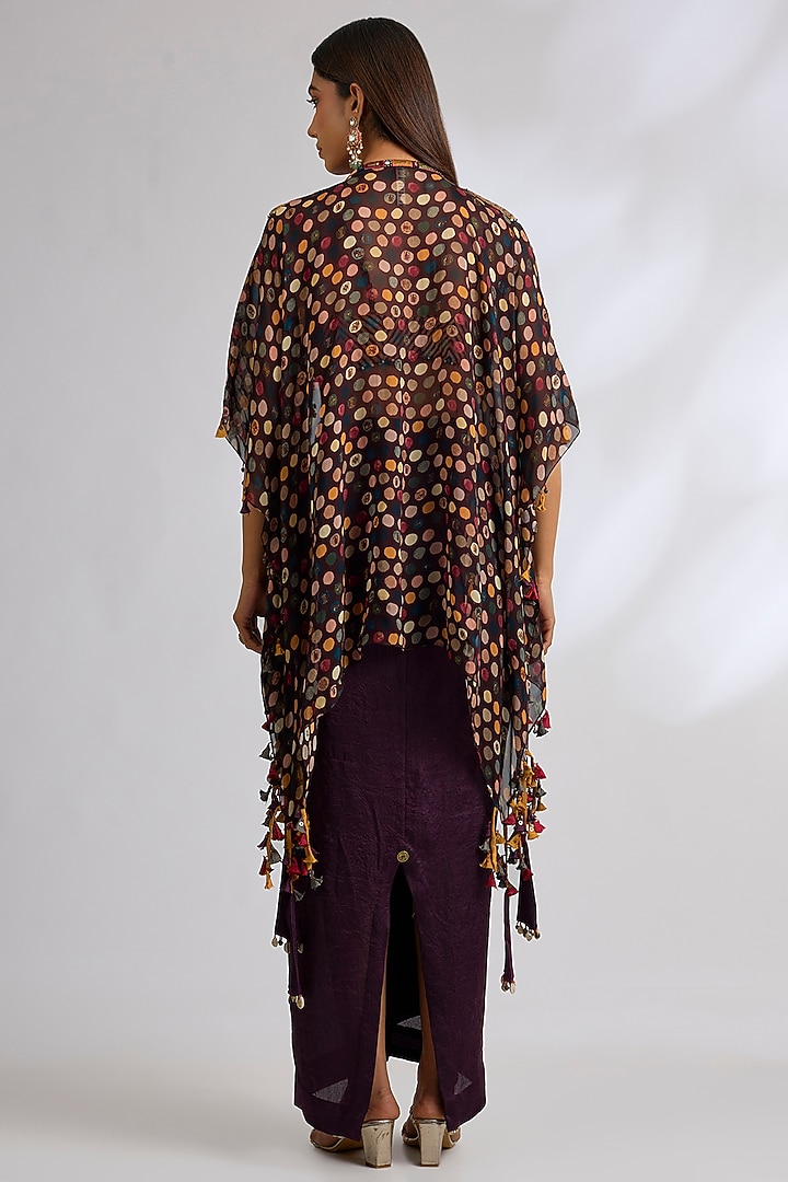 Purple Sheer Silk Jacket Set by ASEEM KAPOOR at Pernia's Pop Up Shop
