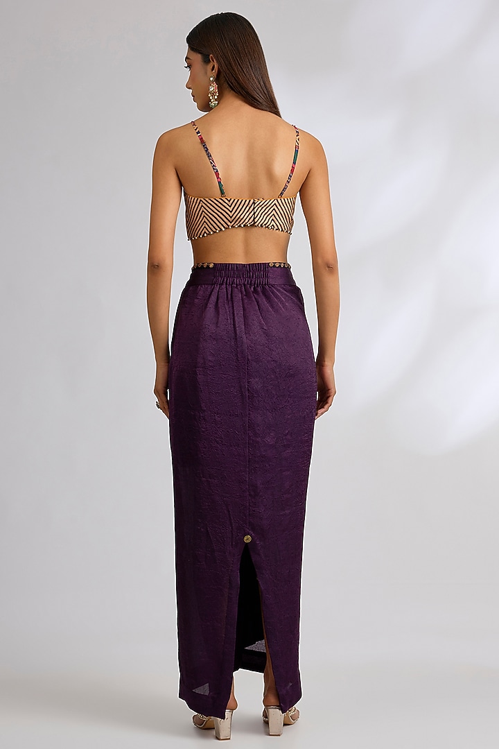 Purple Sheer Silk Jacket Set by ASEEM KAPOOR at Pernia's Pop Up Shop