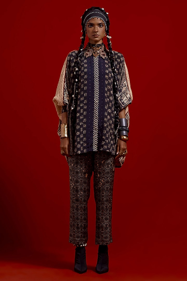 Surmai & Mogra Colored Italian Crepe Printed Co-Ord Set by ASEEM KAPOOR at Pernia's Pop Up Shop