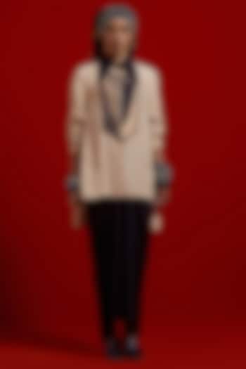 Surmai Colored Slub Satin Skirt Set by ASEEM KAPOOR at Pernia's Pop Up Shop