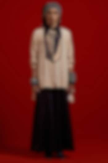 Surmai Colored Tussar Silk Wedding Sharara Set by ASEEM KAPOOR at Pernia's Pop Up Shop