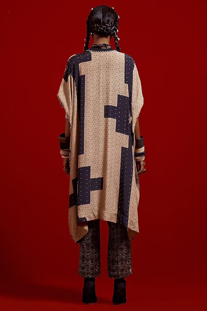 Surmai Colored & Mogra White Italian Crepe Printed Tunic Set by ASEEM KAPOOR at Pernia's Pop Up Shop