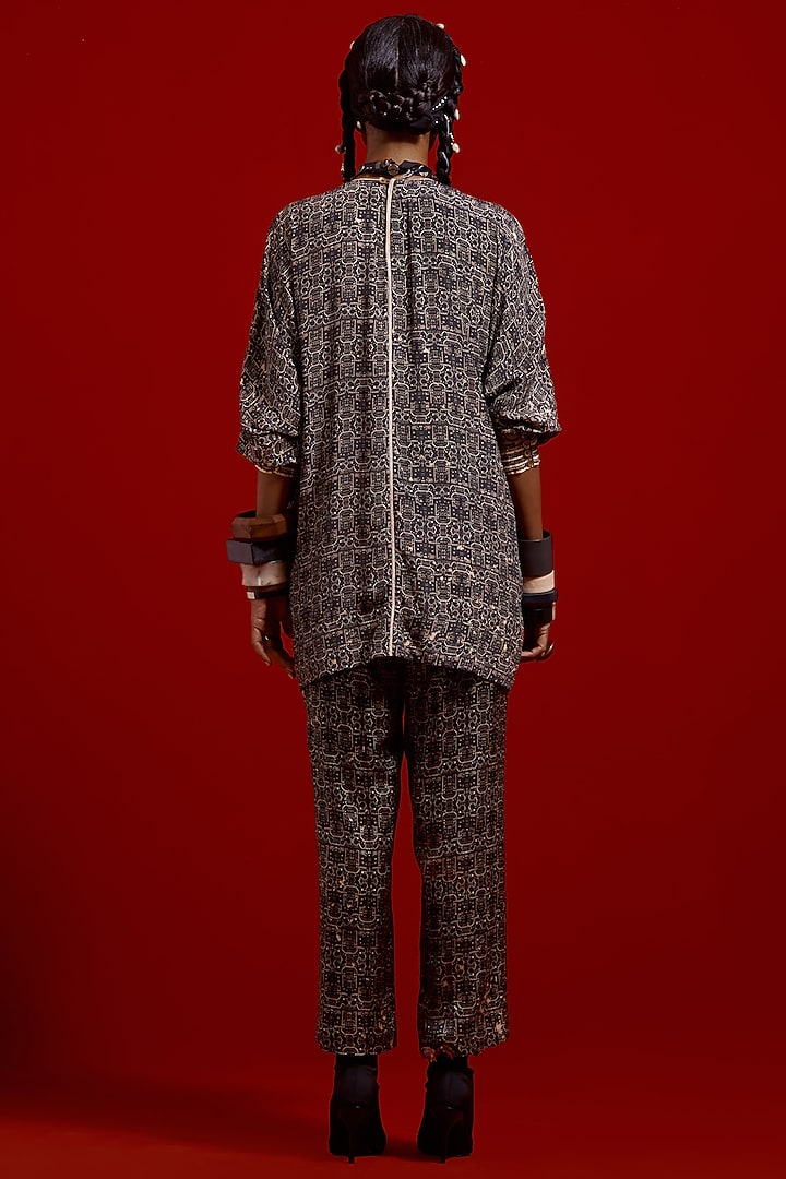 Multi-Colored Italian Crepe Printed Short Kurta Set by ASEEM KAPOOR at Pernia's Pop Up Shop