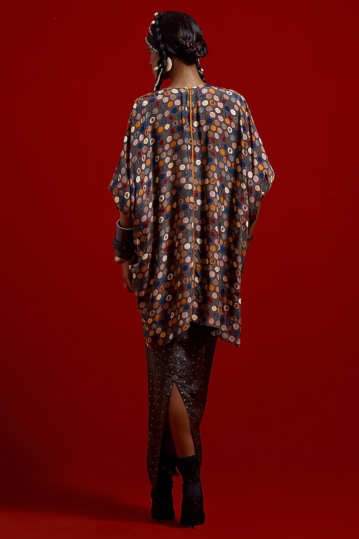 Ash Grey Italian Crepe Printed Kurta Set by ASEEM KAPOOR at Pernia's Pop Up Shop