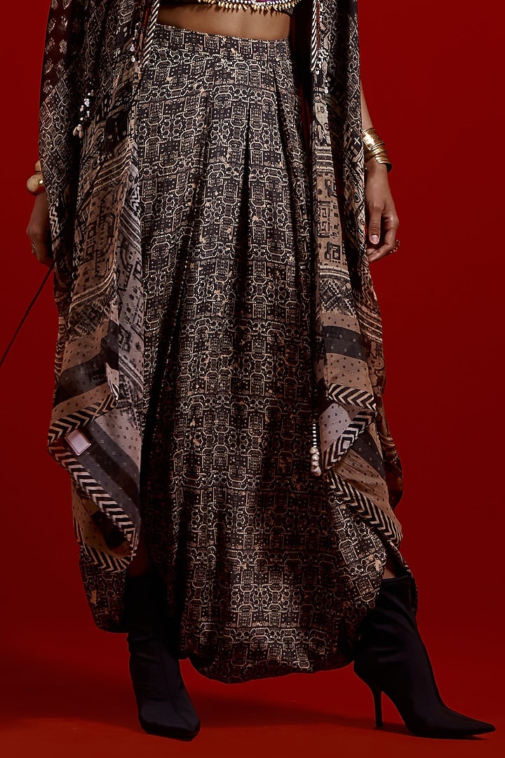 Multi-Colored Viscose Organza Printed Jacket Set by ASEEM KAPOOR at Pernia's Pop Up Shop