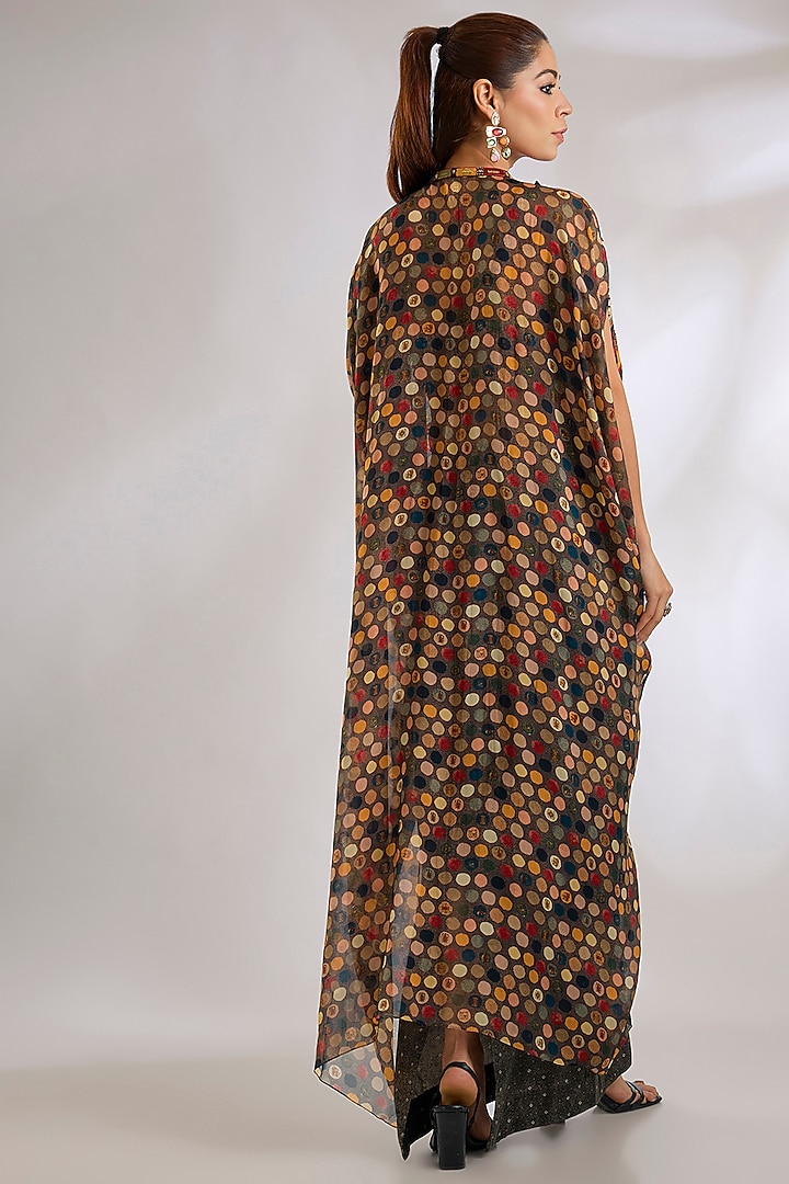 Multi-Colored Sheer Silk Jacket Set by ASEEM KAPOOR at Pernia's Pop Up Shop