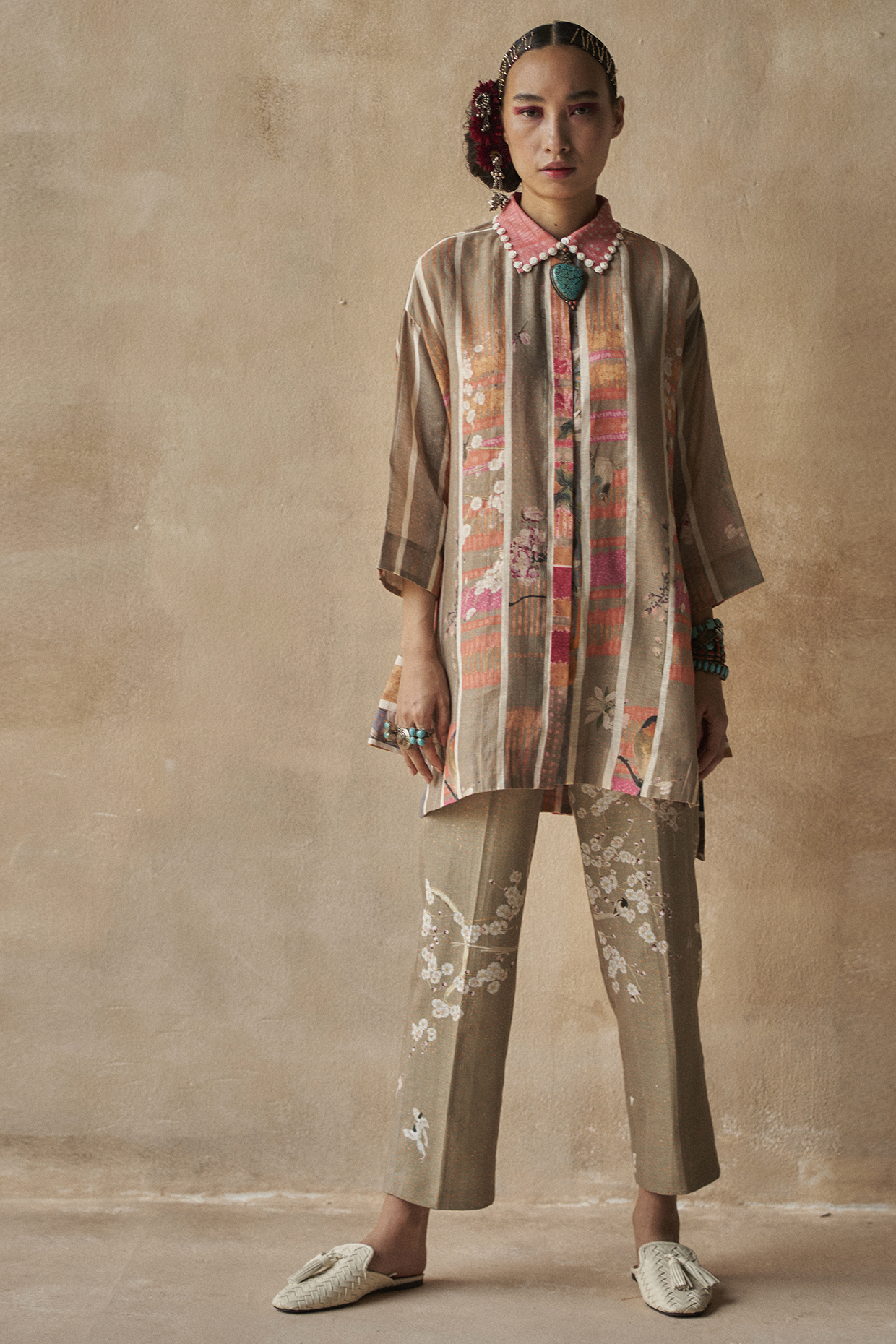 Multi-Colored Cotton Linen Co-Ord Set by ASEEM KAPOOR at Pernia's Pop Up Shop