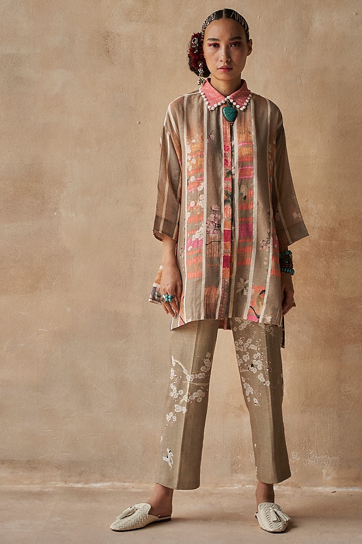 Multi-Colored Cotton Linen Co-Ord Set by ASEEM KAPOOR at Pernia's Pop Up Shop